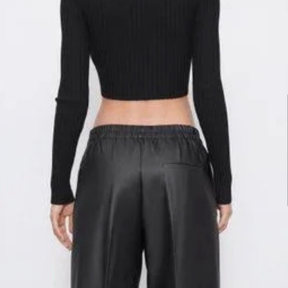 👽 Zara Waxed Effect Faux Leather Pants +FREE GIFT! - Picture 3 of 7
